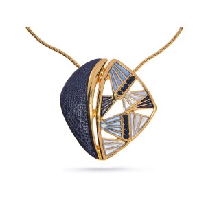 Ekskluzywny naszyjnik damski pozłacany z wisiorkiem stal szlachetna